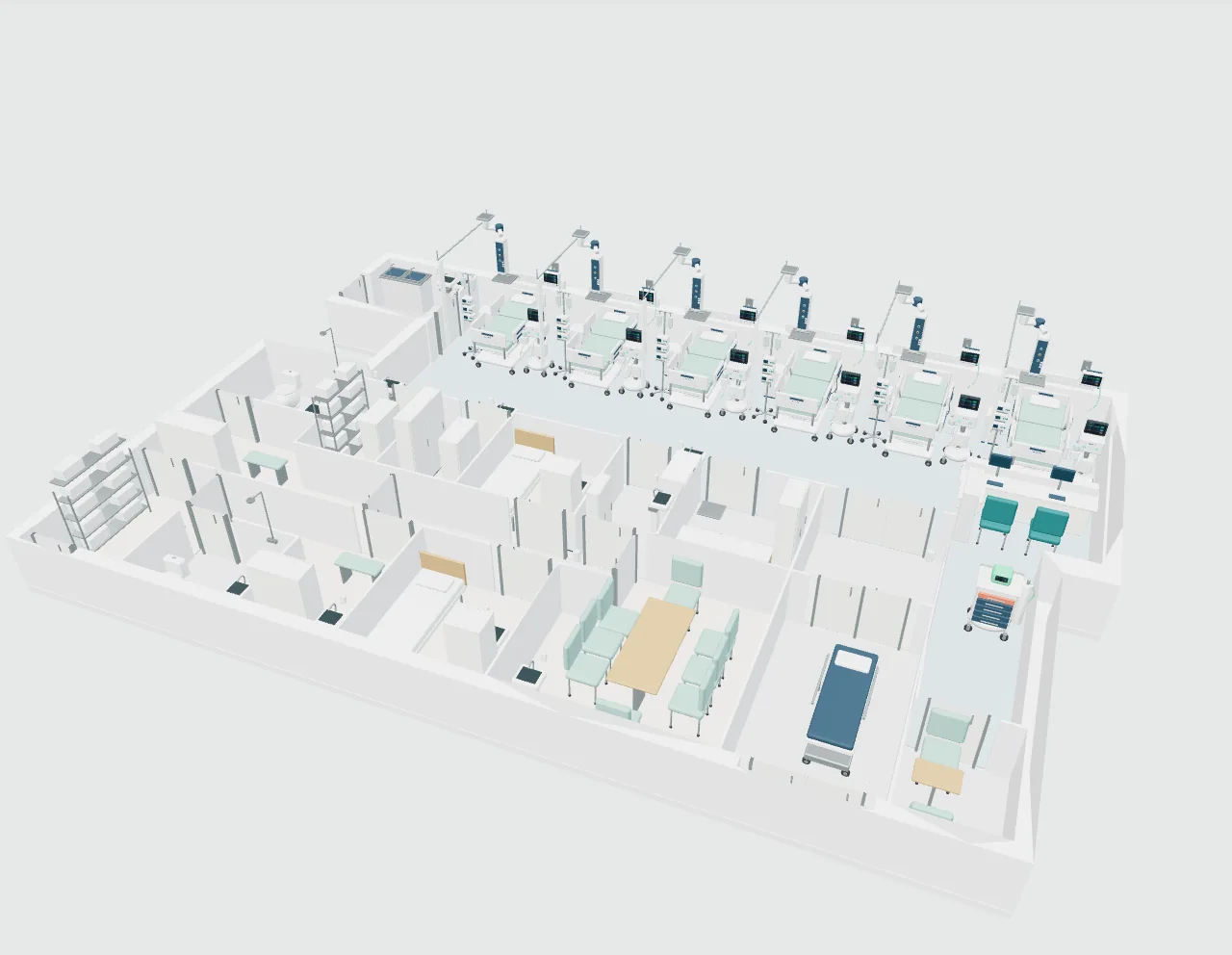 Six-bed Intensive Care Unit